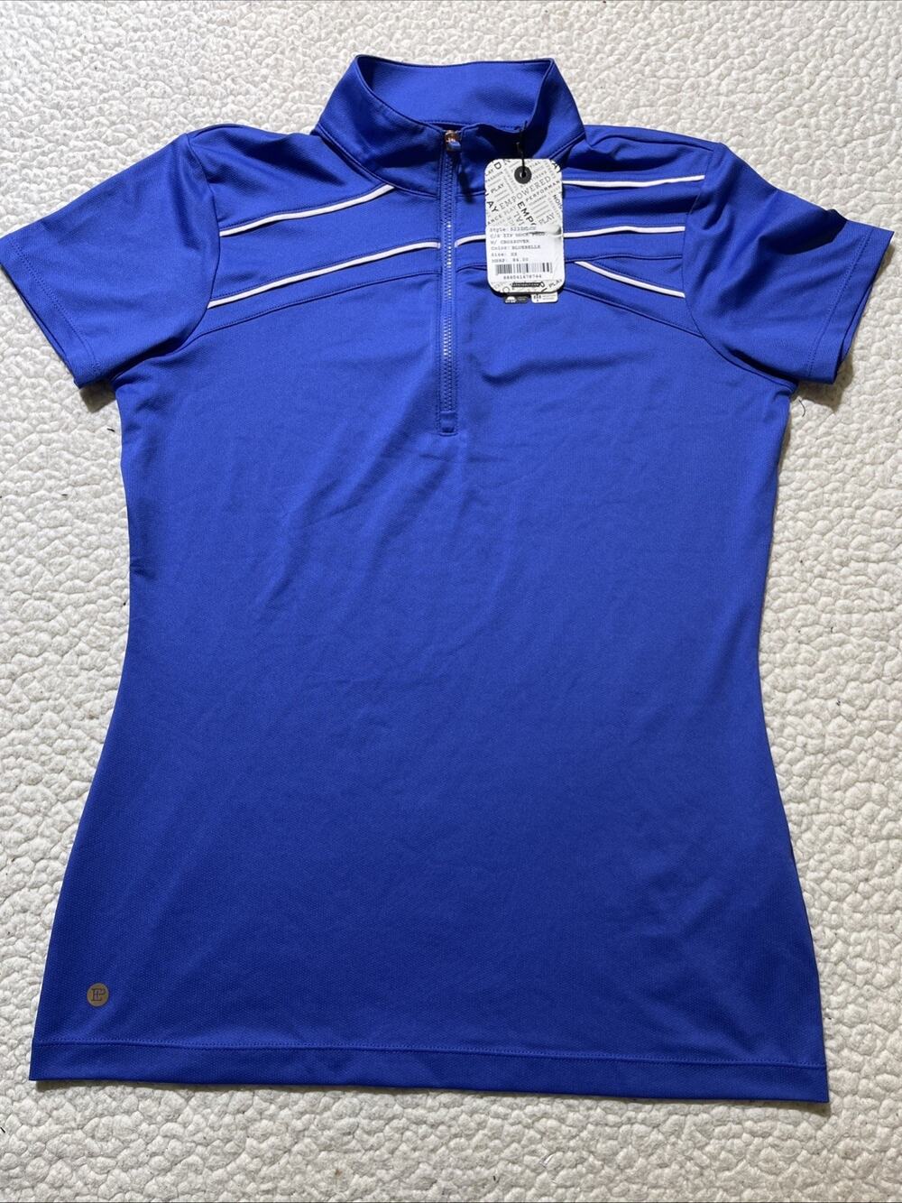 EPNY Golf Shirt Top Zip Mock Polo W/ Crossover- Womens XS